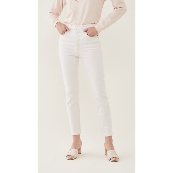 RE/DONE REDONE Originals 90s High Rise Ankle Crop Cream Vintage White Sz 24 / 0 - Picture 3 of 11